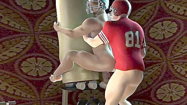3d muscled Batman fellating Robin dick