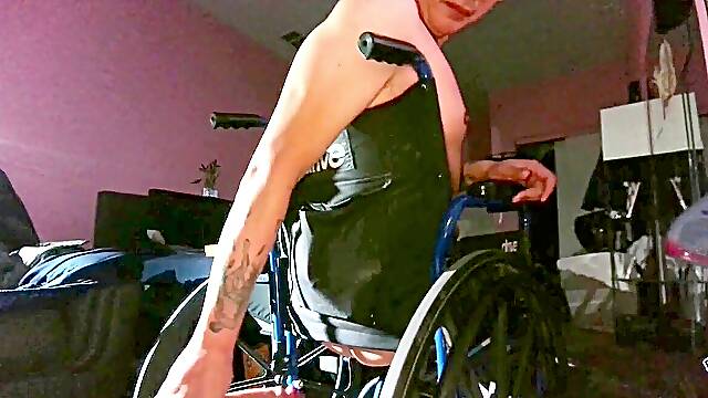 Latino Boy in Wheelchair Fucks his tight crevice thick Ass