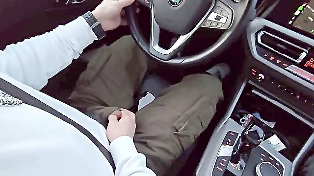 Raw Gay Blowjob - My Bitchs hatch on My prick While I Drive