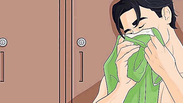 Sniffing My Friend Blakes Underwear & Masturbate to spray spunk geyser