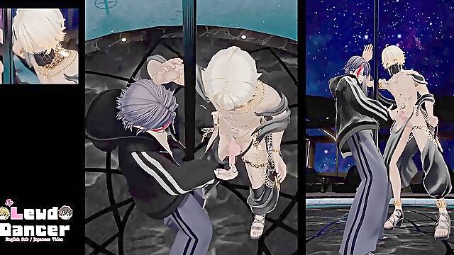 Blonde japanese boy squirts and spunks (English subtitles)