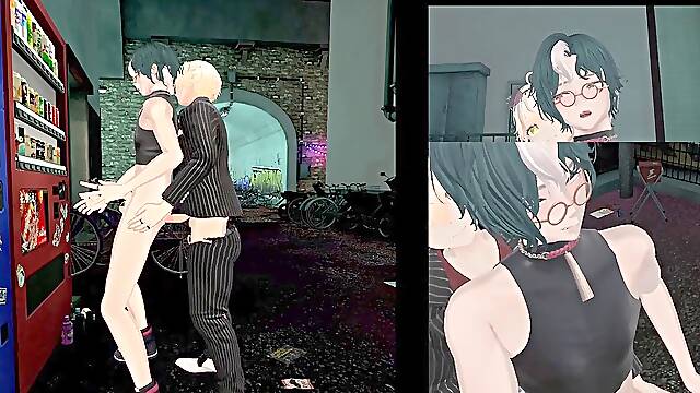 Fucky-fucky between a host and a customer outside the club (VR English subtitles)