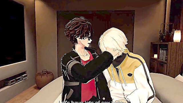 Homoorgyual duo having lovey-dovey sex (English subtitles)