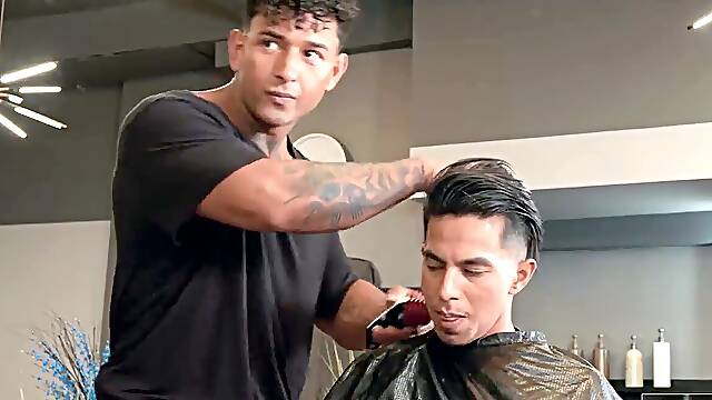 Boys - Angel Santana Rides His Barber Kenzo Alvarez’s Cock, Then Gets poked doggystyle Against The Shop Mirror