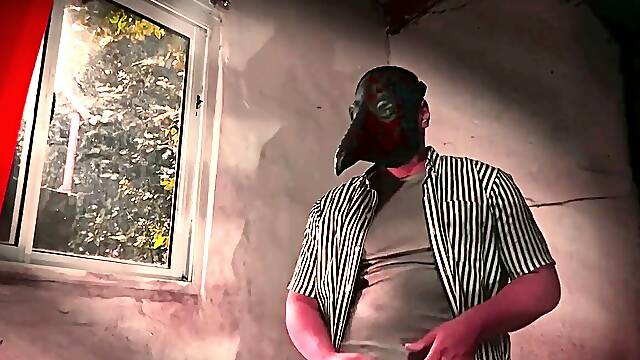 - Muscular Men - Big prick - crimson Curtain - Striped dress - Solitary Masturbation -