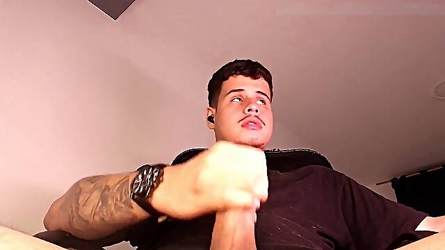 Rock-hard &amp; ideal step-bro es caught masturbating online