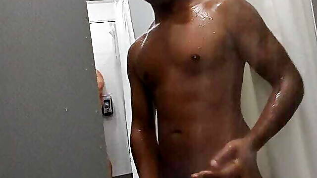 Stranger Watches Me Stroke In Public Gym Shower 