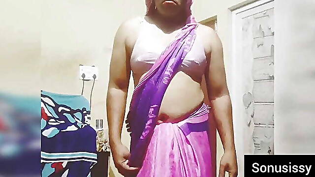 Hot Indian femboy sonusissy navel in saree 