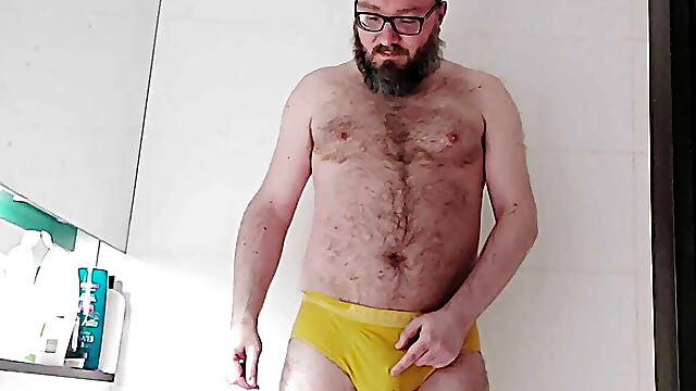 Chastity bear underwear piss