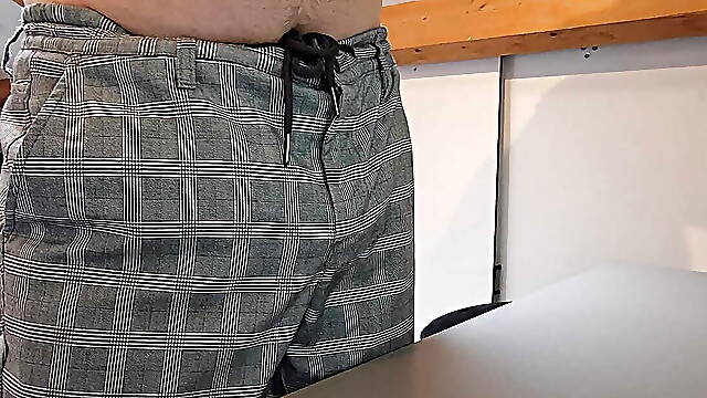 Jerking off in my wifes panty's and cumshot on her bra