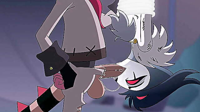 Stolas from Helluva Boss doing Blowjob