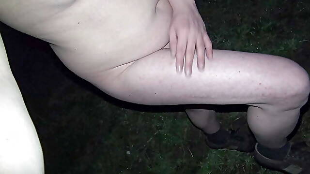 Nude Walk 1 at Autobahn posing headlights.. no clothes, full shaved body exploration in chilly night. Tobi00815 00815