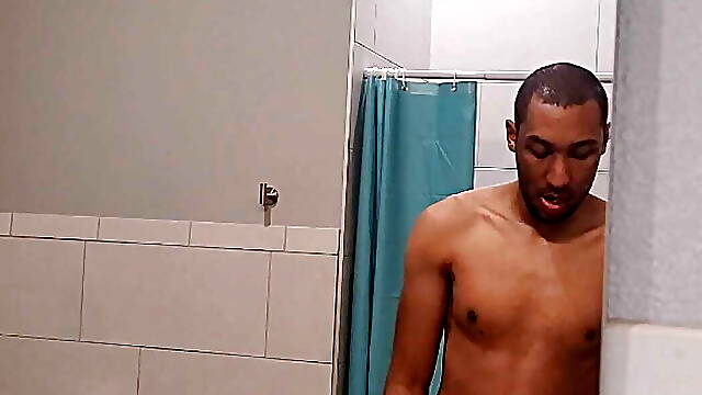 Miguel Brown at gym naked