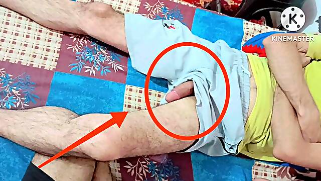 Wow First time touch my stepbrother big monster cock giving handjob till cum