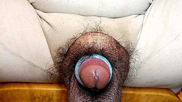 Canadian fat bastard plays with greasy cock