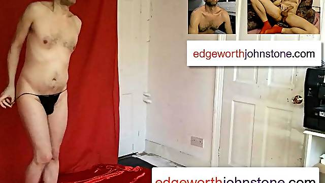 EDGEWORTH JOHNSTONE Black thong hot sexy slim gay guy. Man posing non nude softcore soft core DILF