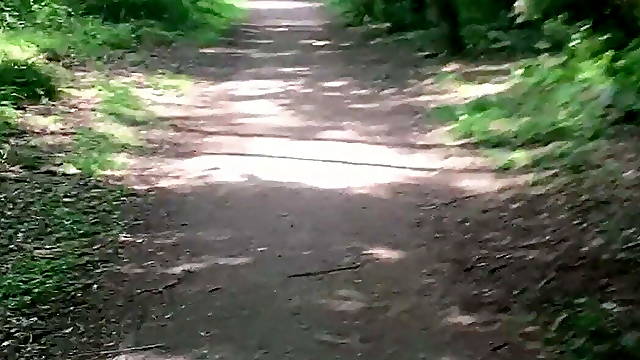 Flashing my twink dick while walking in open forest