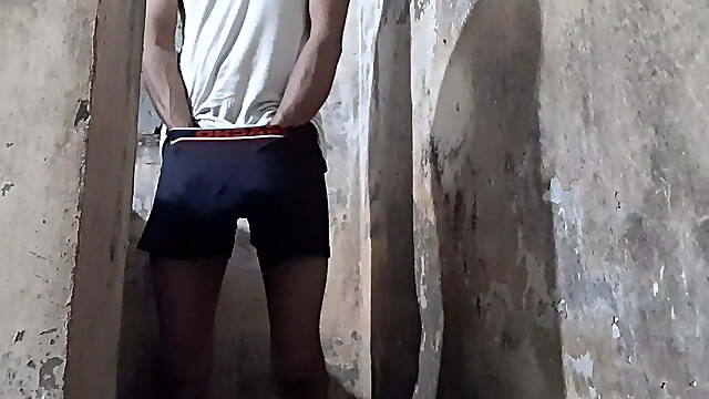 Indian Boy Rubbing My Big Pen While Showering In The Bathroom.