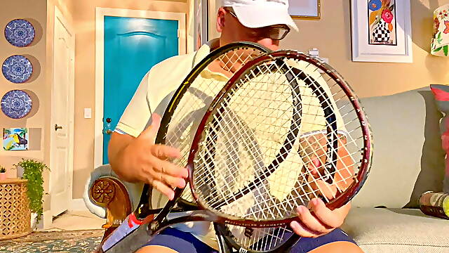 Tennis Daddy has biggest handsfree at end! Incredible 