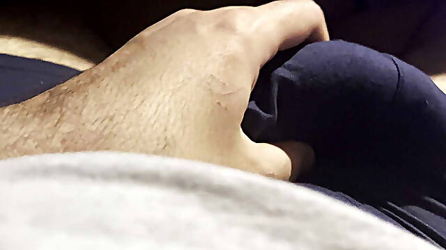 Would you worship my big bulge? Uncut cock under my boxer