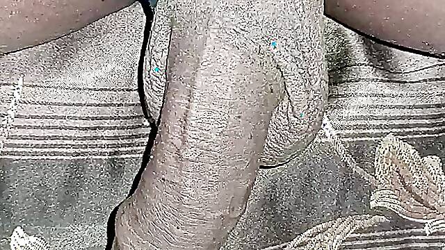 I left the old pervert crazy with lust, looking at my dick