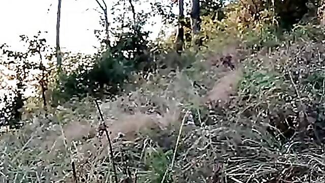 Sperm ejaculation on my lips in jungle