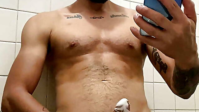 I masturbate in the bathroom while watching a porn video