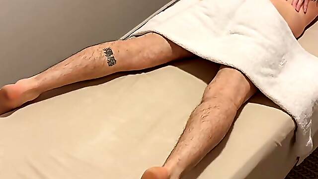 Construction worker gets deepest massage possible from a young masseur