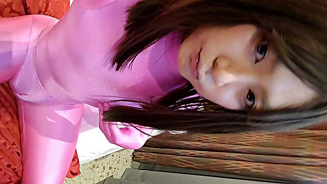 Full bodysuit Japanese amateur cross dresses masturbate