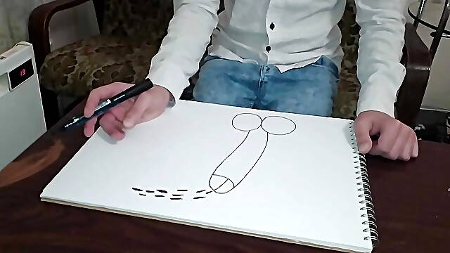 Stepdad Catches Stepson Drawing a Penis and Makes Him Ride His Thick Cock Bareback
