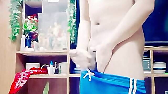 Asia Teen Guy Was interrupted while he wanked his dick