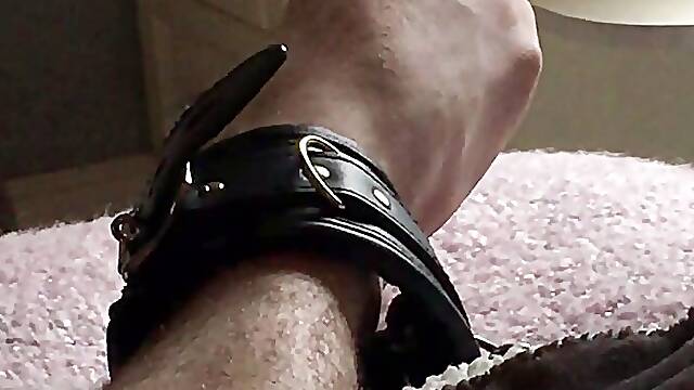 Milked whilst tied in crotchless panties