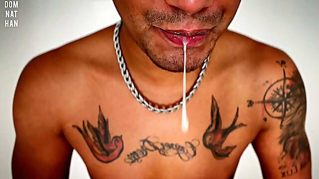 Bastard man burping and spitting