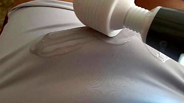 Play with lycra lube and vibration