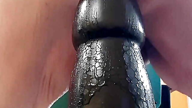 Anal with the huge toy of 90 head and body of 100 (the monk). Session 095. 20230825