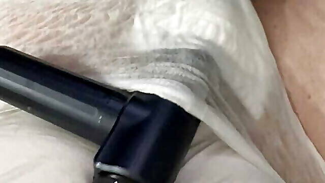 Teen vibrator in diaper masturbation