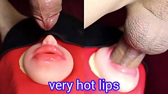 Loaded a big dick into my best friends mouth, the most realistic toy for a delicious blowjob