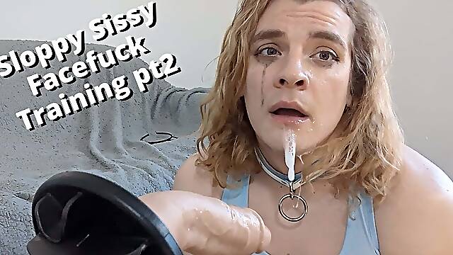 Sloppy Sissy Spit Fetish Face Fuck Deepthroat Training Pt 2 -Full video on LayneLovee Manyvids,...