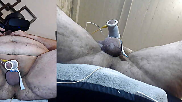 Estim while watching VR porn