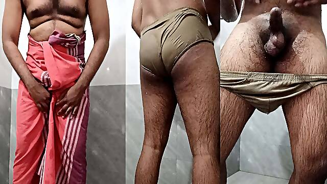 Rich Kerala Bank manager daddy hot underwear and Cumshot