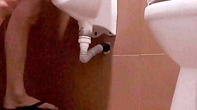 Fucking in the mall bathroom of a security guard.
