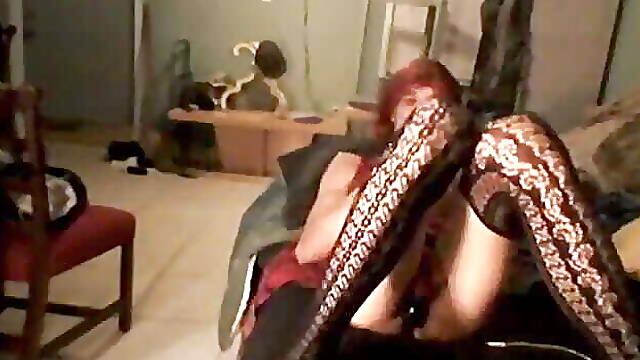 Trinity fantasies about taking a dildo up her ass while dressed up in her wifes lingerie