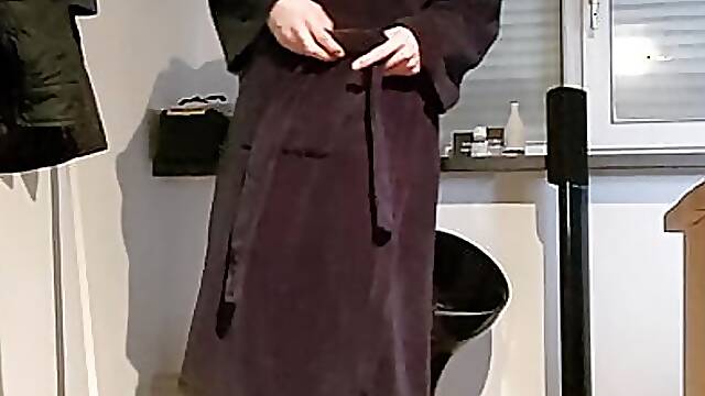 Skinny teen boy strips naked and shows off body