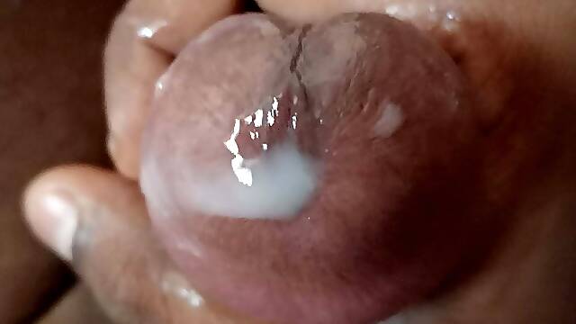 Horny cock jerking off bed