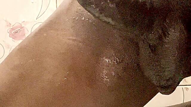 How Indian boy taking care of his Big Black Dick by doing massage while bathing