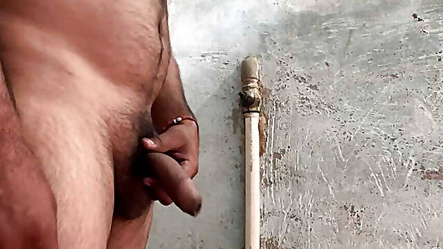 Making the Cock ready for Masterbate on washroom .