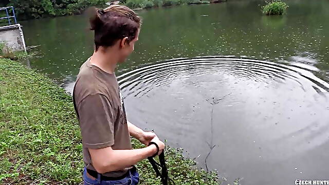 He Spots A Cute Twink Fishing And Offers Him Enough Cash To Make Him Suck His Dick - BIGSTR