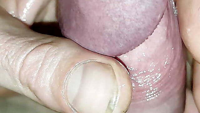 Oiled and fat cock head