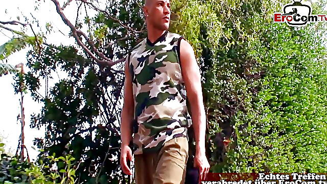 Blonde gay man with small cock gets anal fucked