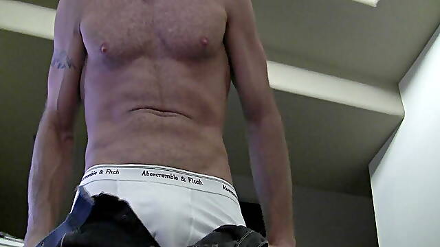 Trevor Gets Naked, Jacks Big Cut Cock